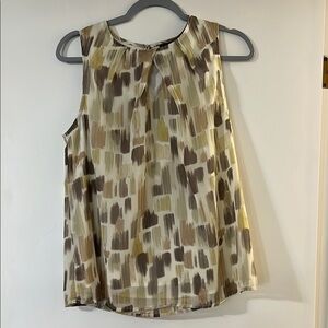 Doe & Rae Cream Tan Relaxed Graphic Blouse